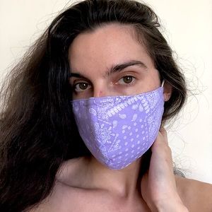 SOLD Bandana print lavender face mask